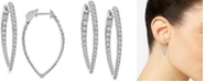 Macy's Diamond Teardrop In & Out Hoop Earrings (2 ct. t.w.) in 14k White Gold